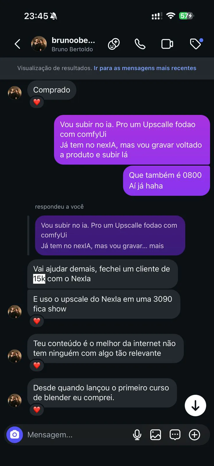 Depoimento de aluno