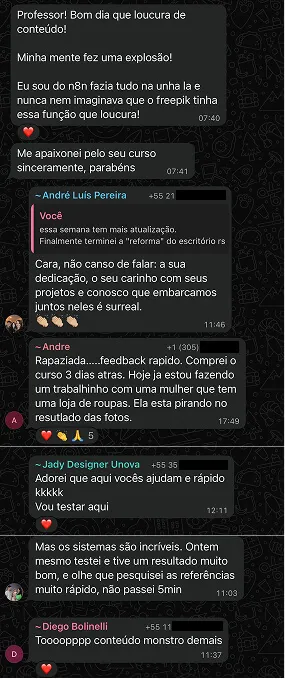 Depoimento de aluno