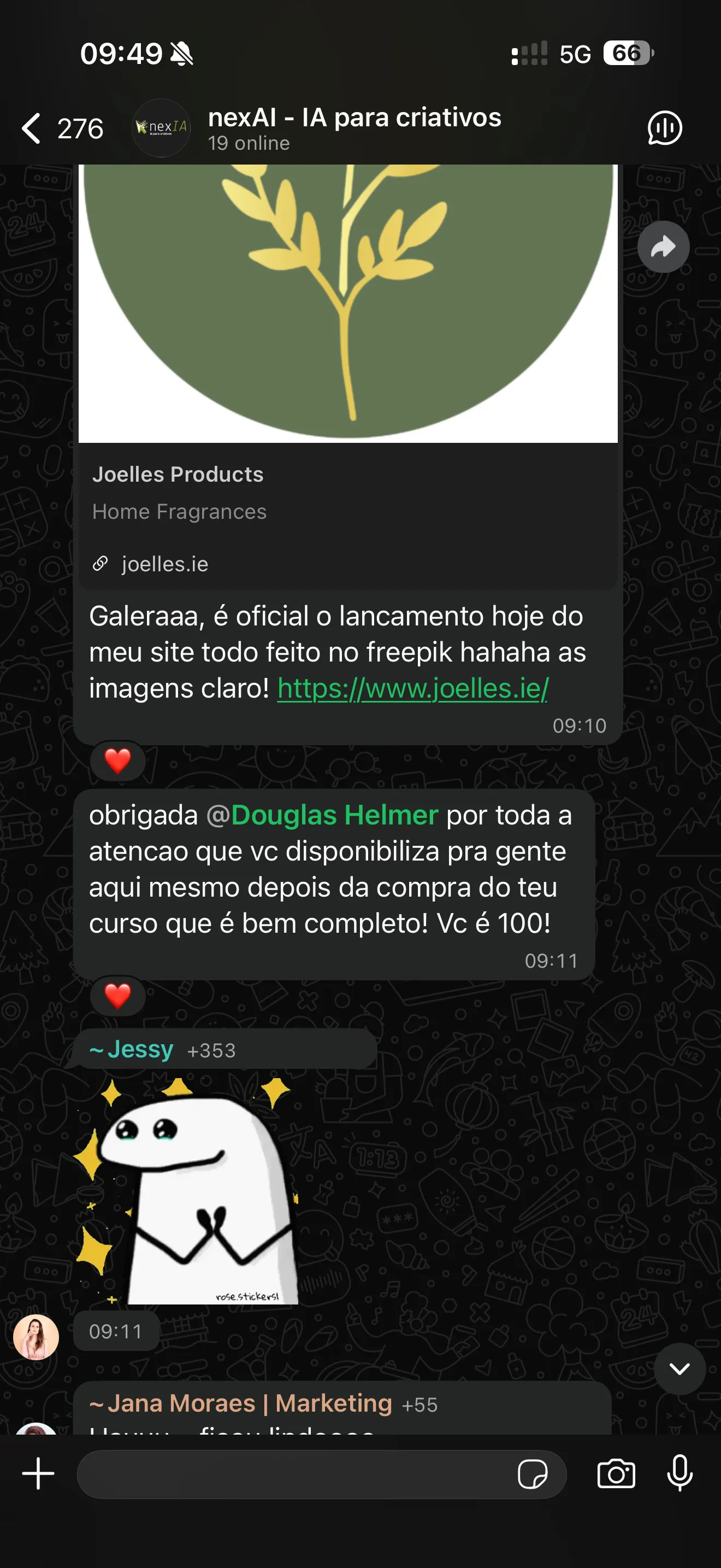 Depoimento de aluno