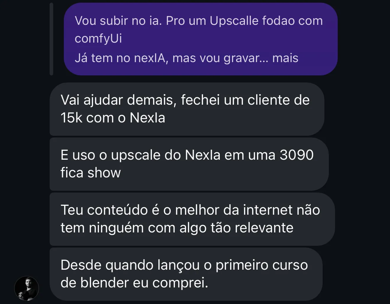 Depoimento de aluno