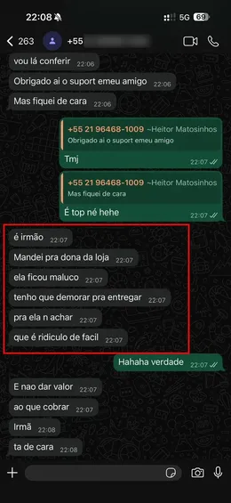 Depoimento de aluno