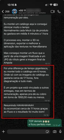 Depoimento de aluno