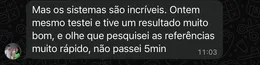 Depoimento de aluno
